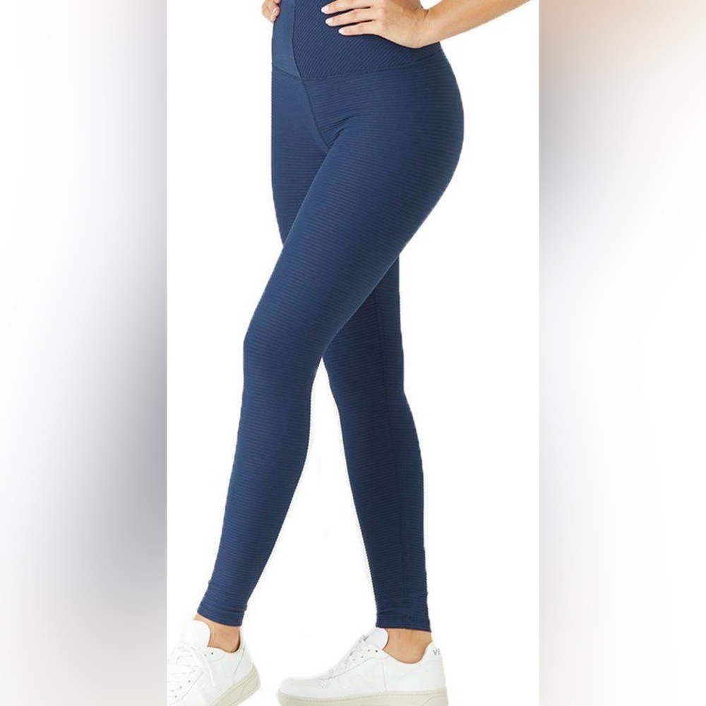 Glyder Charge Leggings Textured High Waist Blue Size Small EUC